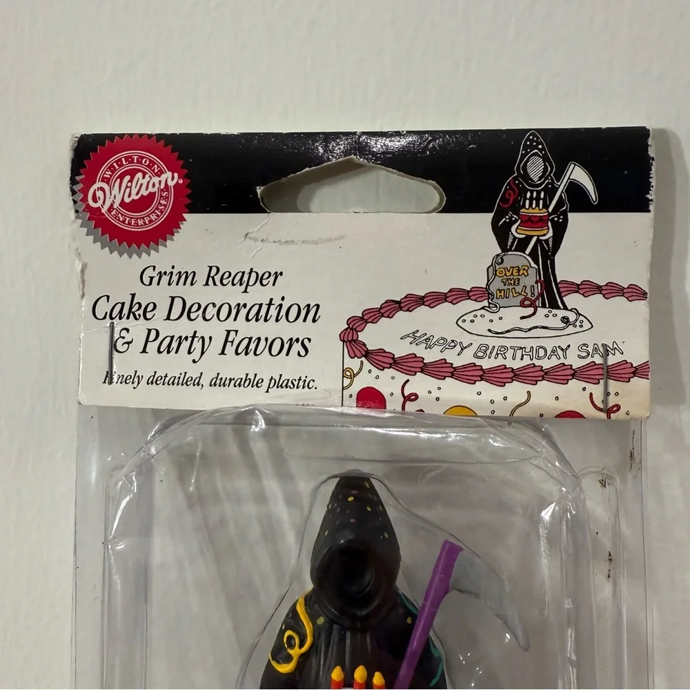 Vintage‎ 1995 Grim Reaper Birthday Cake Decoration & Party Favors, NOS